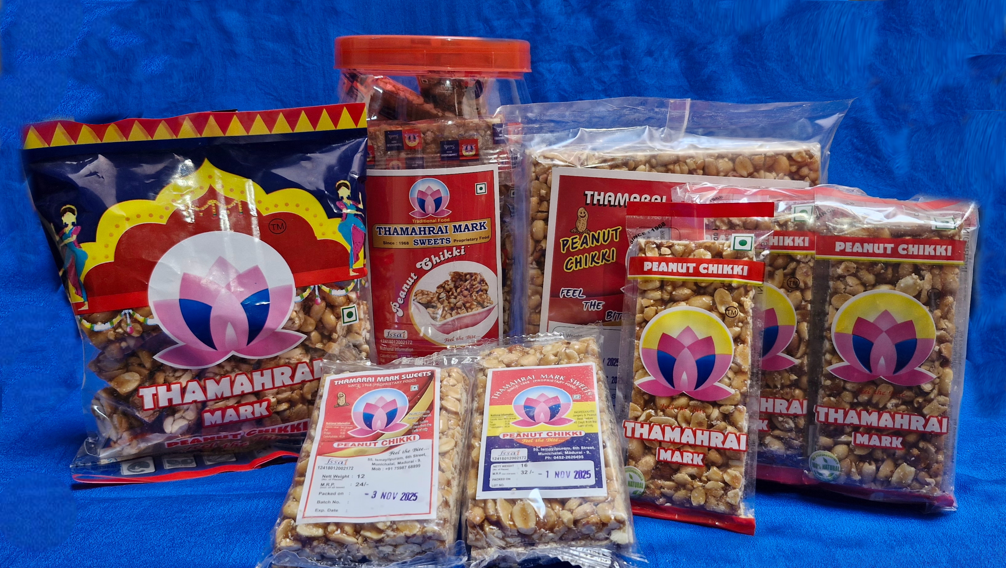 Fresh peanut chikki being prepared