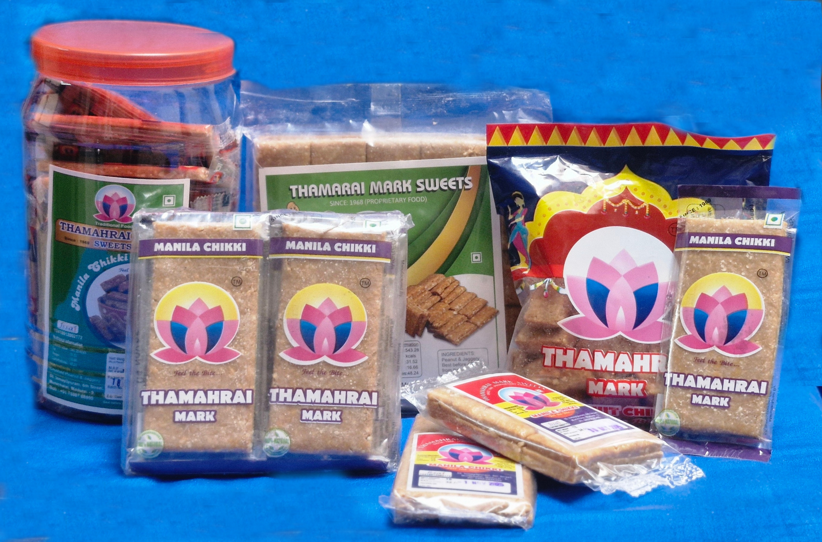 Assorted traditional sweets display